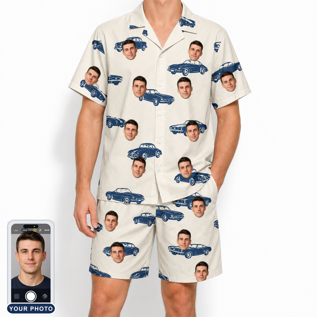 Men's Piston Pride Custom Face Shirt & Shorts Set