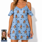 Women's Fin Flickers Custom Face Off-Shoulder Dress