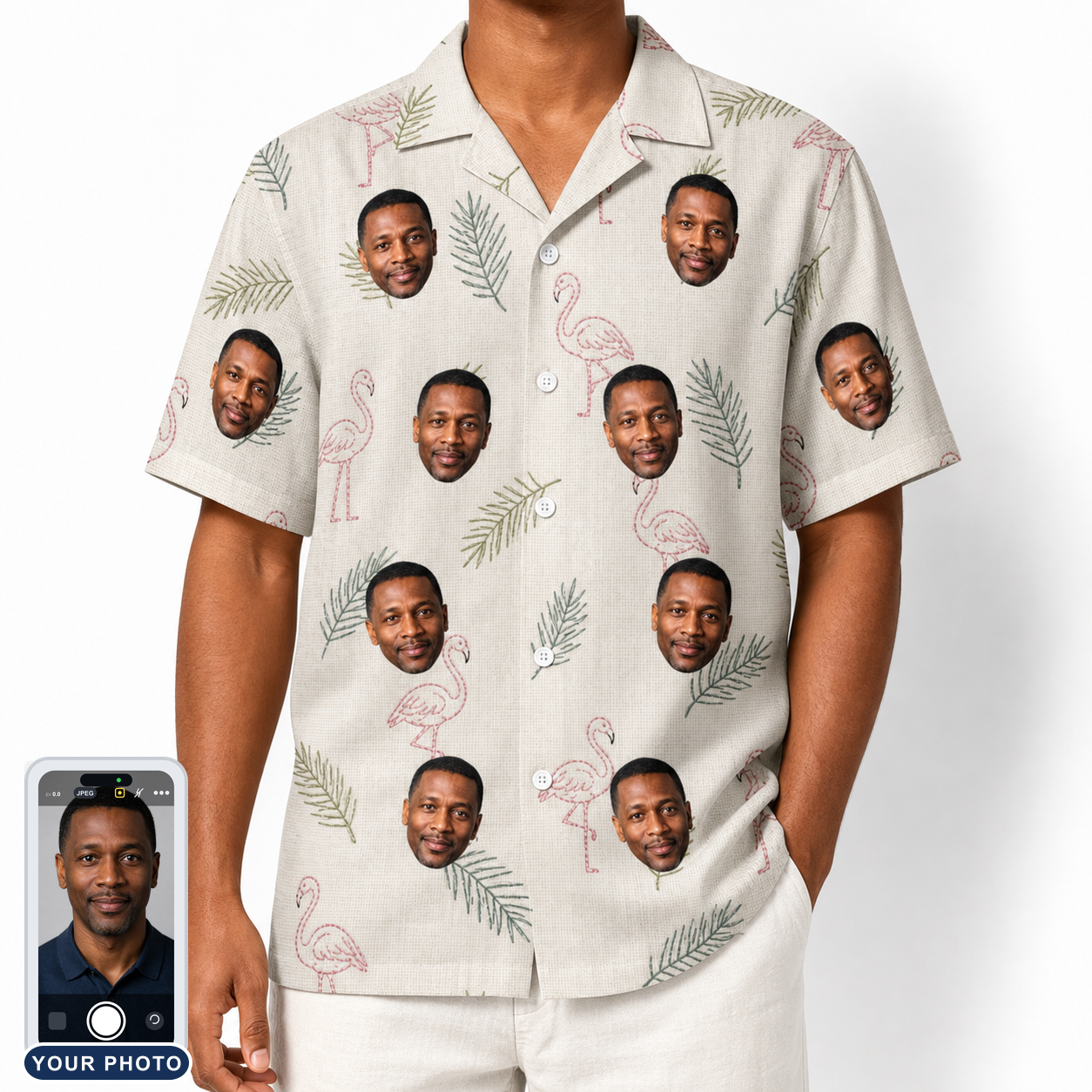 Men's Tropical Tippytoes Custom Face Hawaiian Shirt