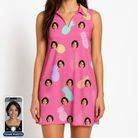 Women's Citrus Splash Custom Face V-Neck Dress