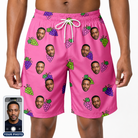 Men's Grape Escape Custom Face Beach Shorts