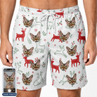Men's Rudolph Ruckus Custom Cat Face Beach Shorts