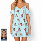 Women's Festoon Fling Custom Face Off-Shoulder Dress