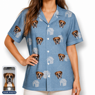 Women's Pooch Porches Custom Dog Face Hawaiian Shirt