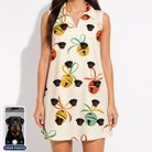Women's Sleigh Bells Custom Dog Face V-Neck Dress