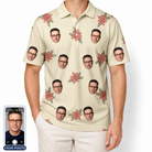 Men's Poinsettia Pop Custom Face Polo Shirt