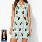 Women's Flake Frenzy Custom Face V-Neck Dress