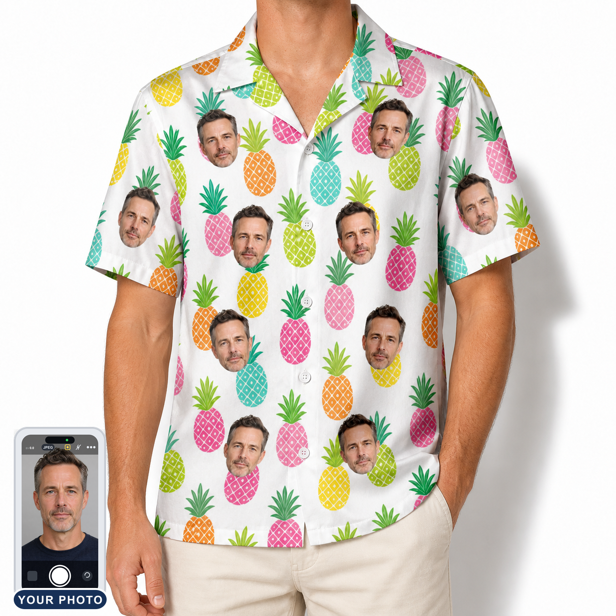 Men's Poolside Pips Custom Face Hawaiian Shirt