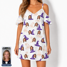 Women's Cauldron Crowns Custom Face Off-Shoulder Dress
