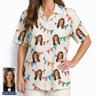 Women's Folksy Flutter Custom Face Hawaiian Shirt