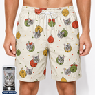 Men's Chime Charms Custom Cat Face Beach Shorts