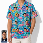 Men's Pastel Pontoons Custom Face Hawaiian Shirt