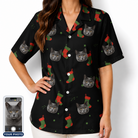Women's Stocking Stuffer Custom Cat Face Hawaiian Shirt