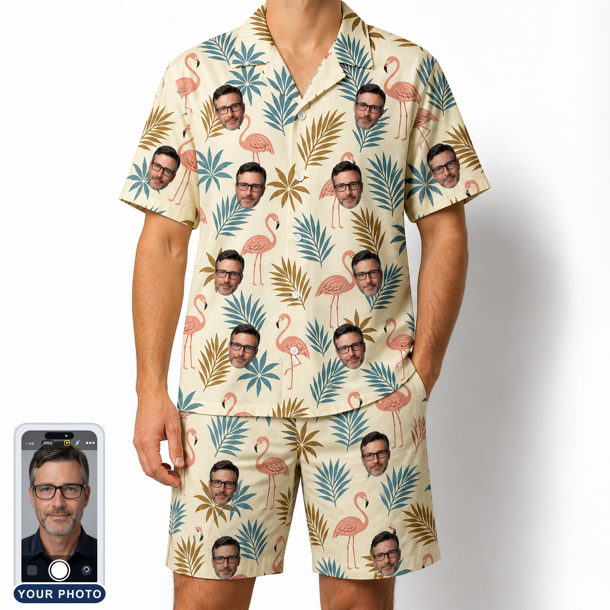 Men's Flamboyance Dance Custom Face Shirt & Shorts Set