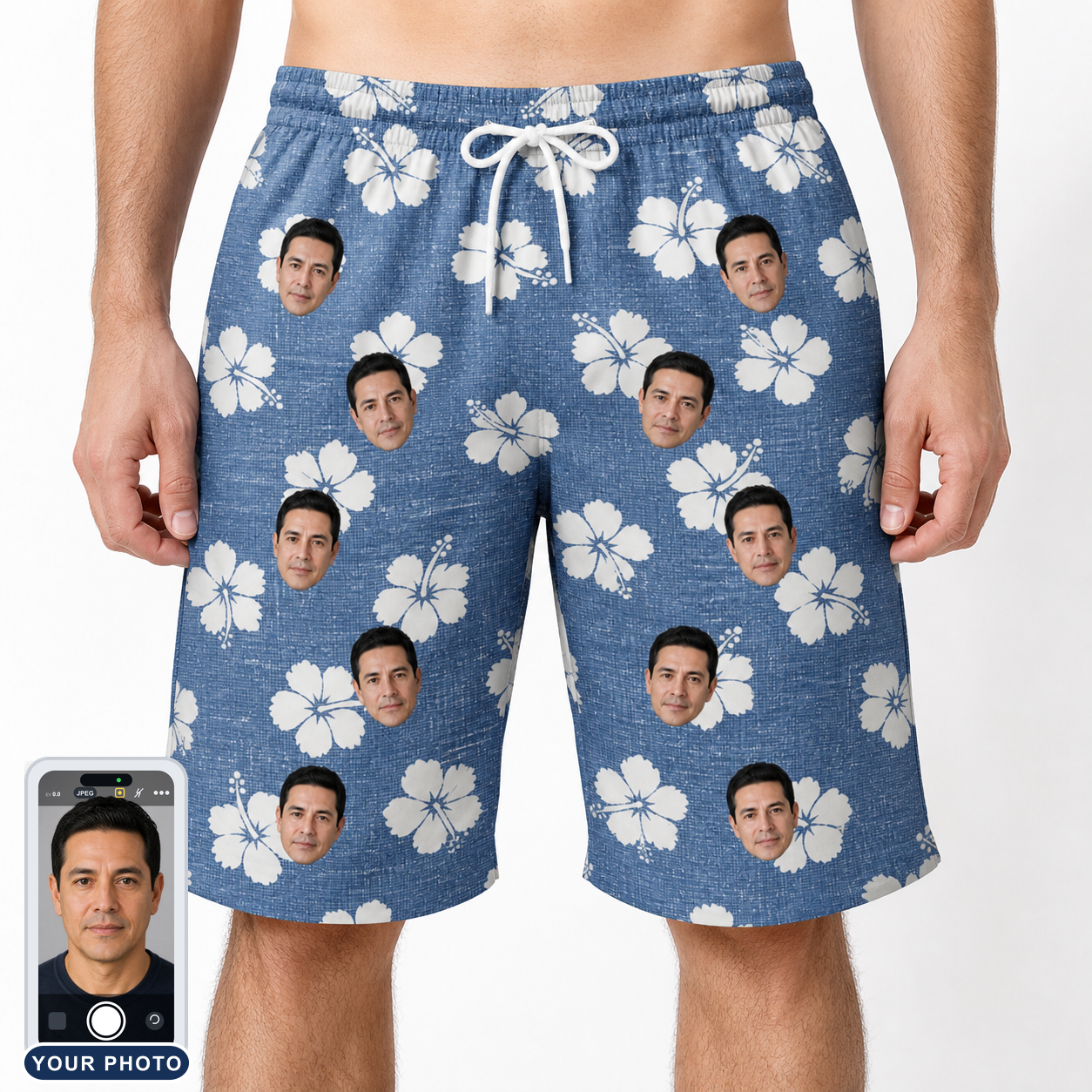 Men's Riviera Reverie Custom Face Beach Shorts