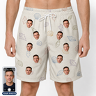 Men's Bivalve Bounce Custom Face Beach Shorts