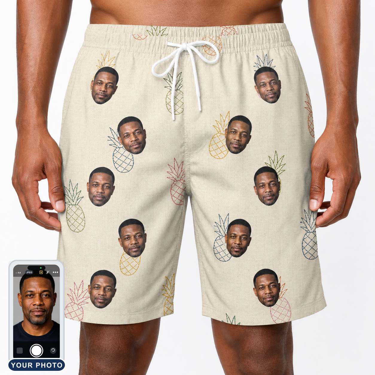 Men's Fruitful Foursome Custom Face Beach Shorts
