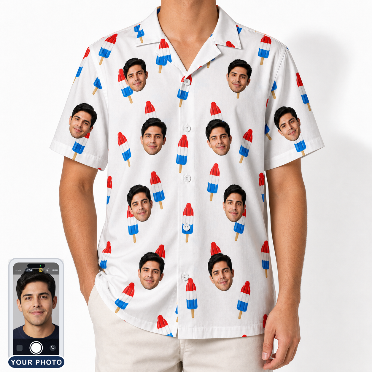 Men's Cool Colonies Custom Face Hawaiian Shirt