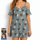 Women's Muzzle Marks Custom Dog Face Off-Shoulder Dress