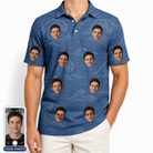 Men's Wave Wobble Custom Face Polo Shirt