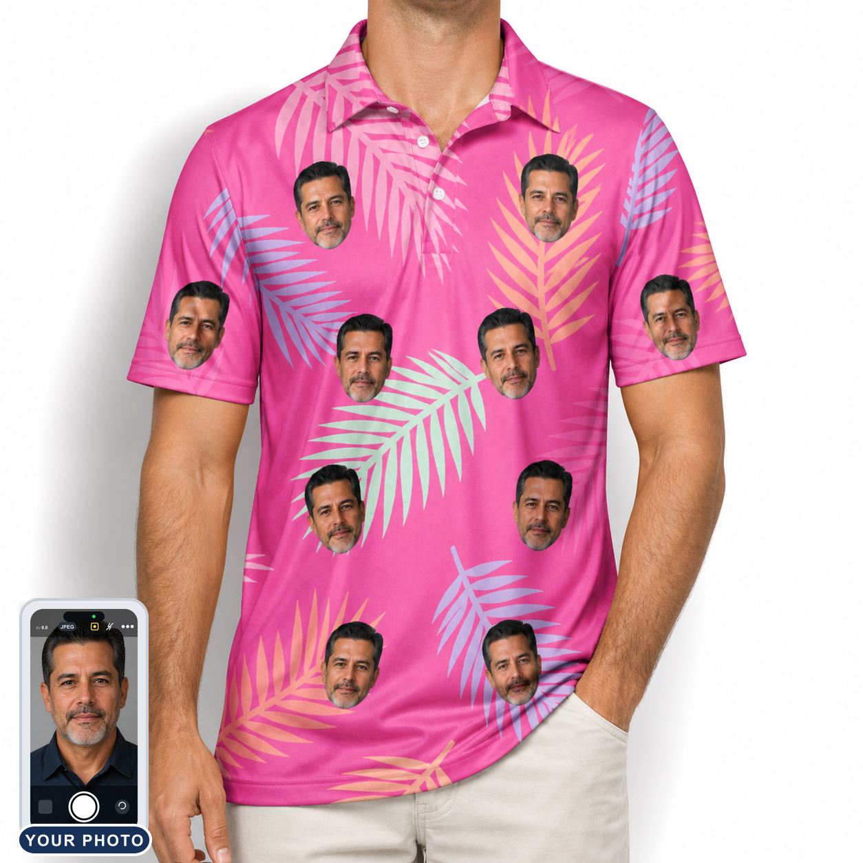Men's Swaying Sweethearts Custom Face Polo Shirt