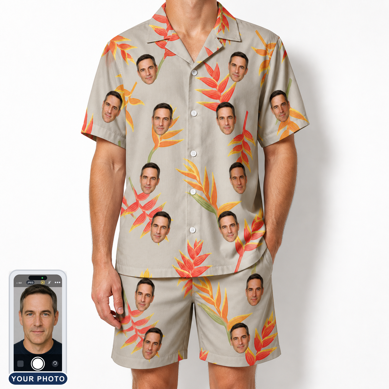 Men's Bract Attack Custom Face Shirt & Shorts Set