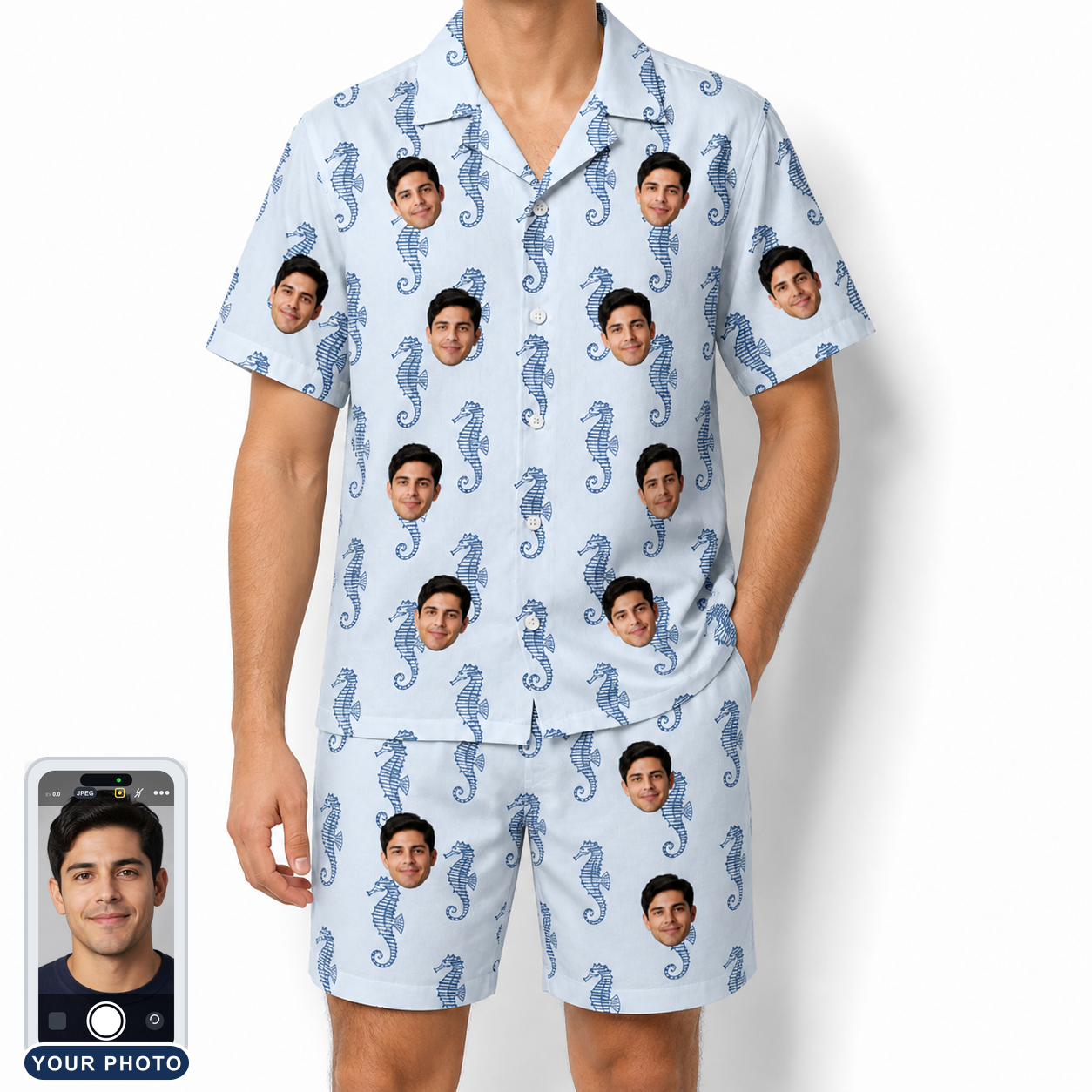Men's Bridle Bubbles Custom Face Shirt & Shorts Set
