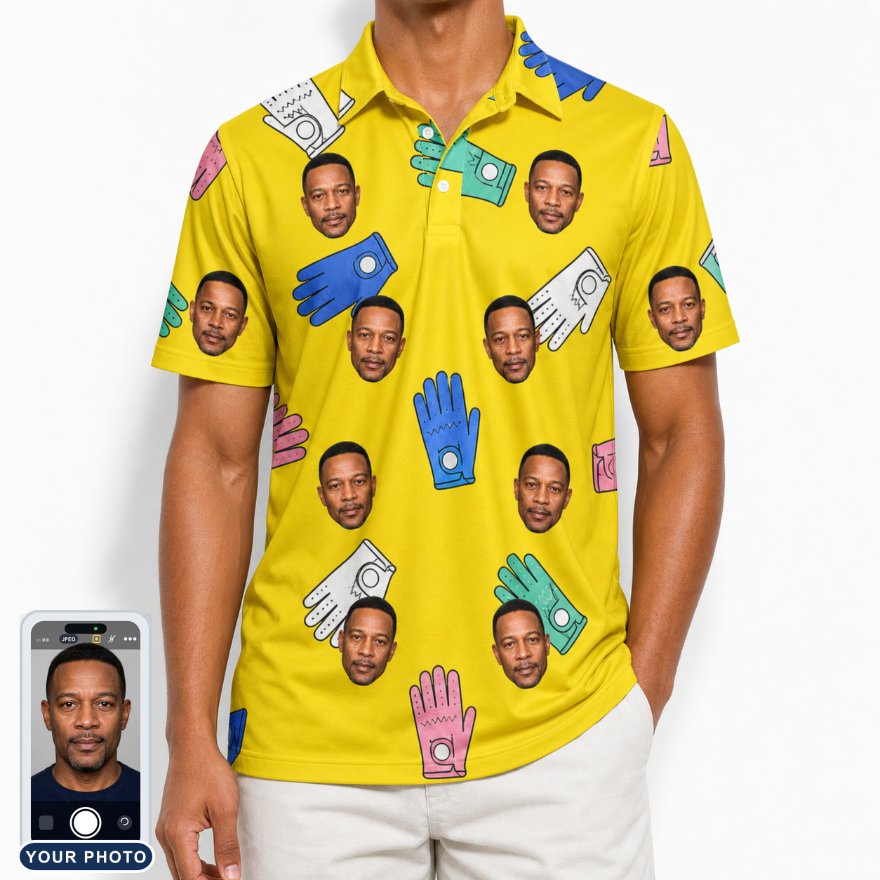 Men's Mighty Mitts Custom Face Polo Shirt