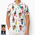 Men's Ukulele Utopia Custom Face Polo Shirt