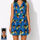 Women's Scale Mail Custom Face V-Neck Dress