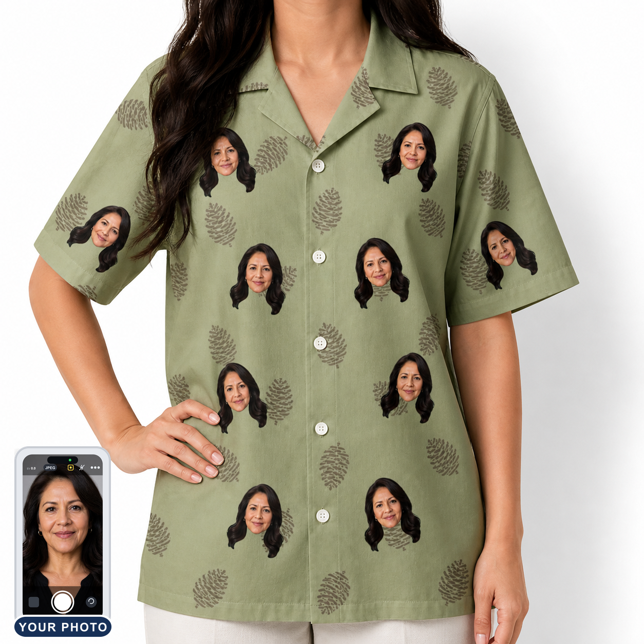Women's Cone Carolers Custom Face Hawaiian Shirt