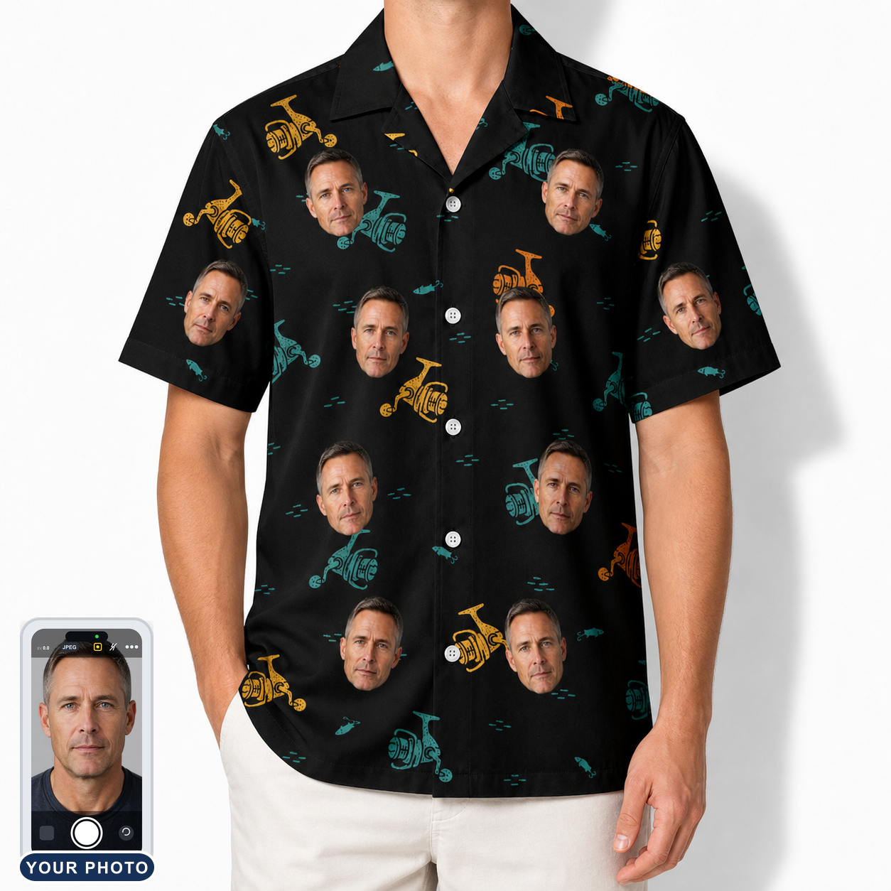 Men's Spool Foolery Custom Face Hawaiian Shirt