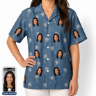 Women's Flower Power Custom Face Hawaiian Shirt