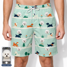 Men's Kerchief Kapers Custom Dog Face Beach Shorts