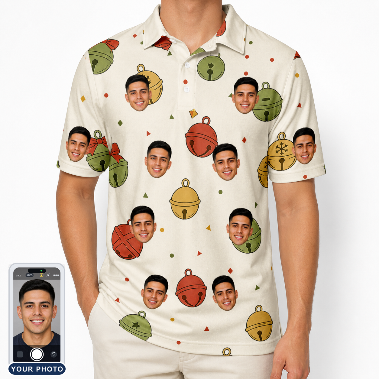 Men's Chime Charms Custom Face Polo Shirt