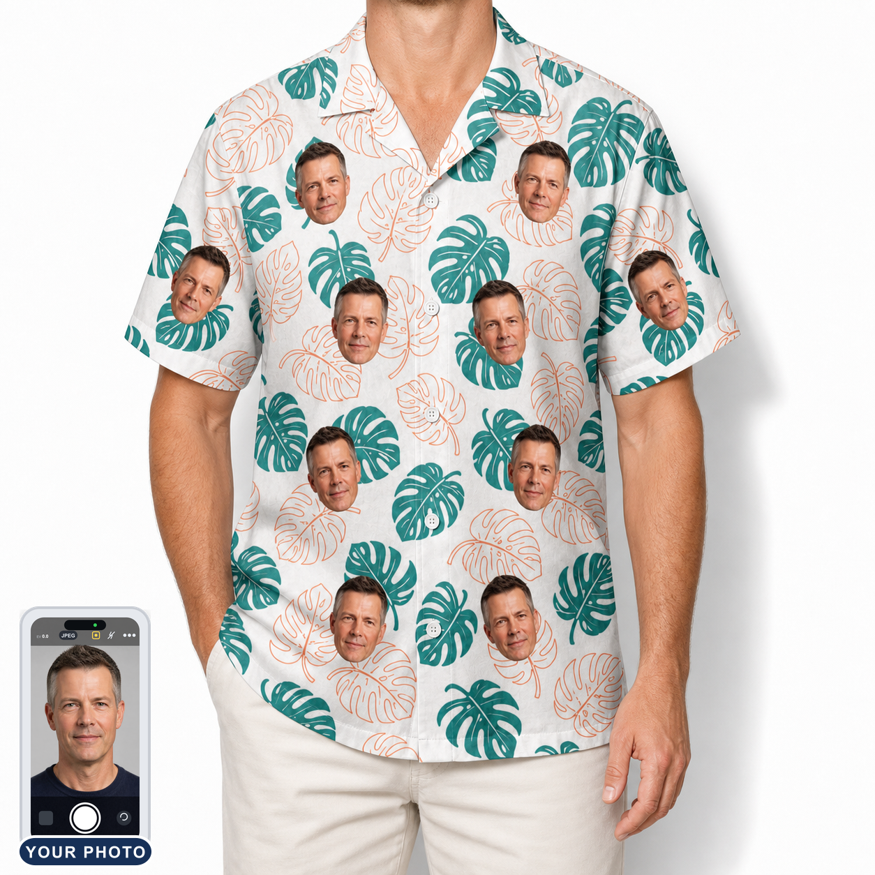 Men's Caladium Carnival Custom Face Hawaiian Shirt