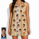 Women's Webbed Bones Custom Face V-Neck Dress