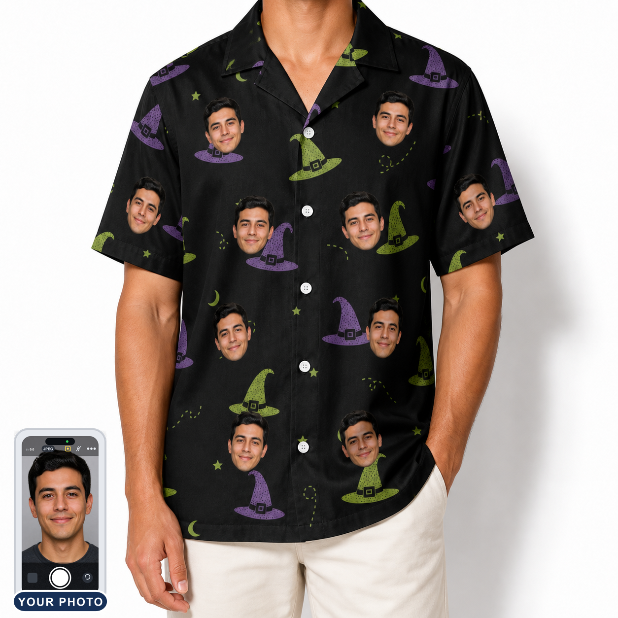 Men's Pointy Party Custom Face Hawaiian Shirt