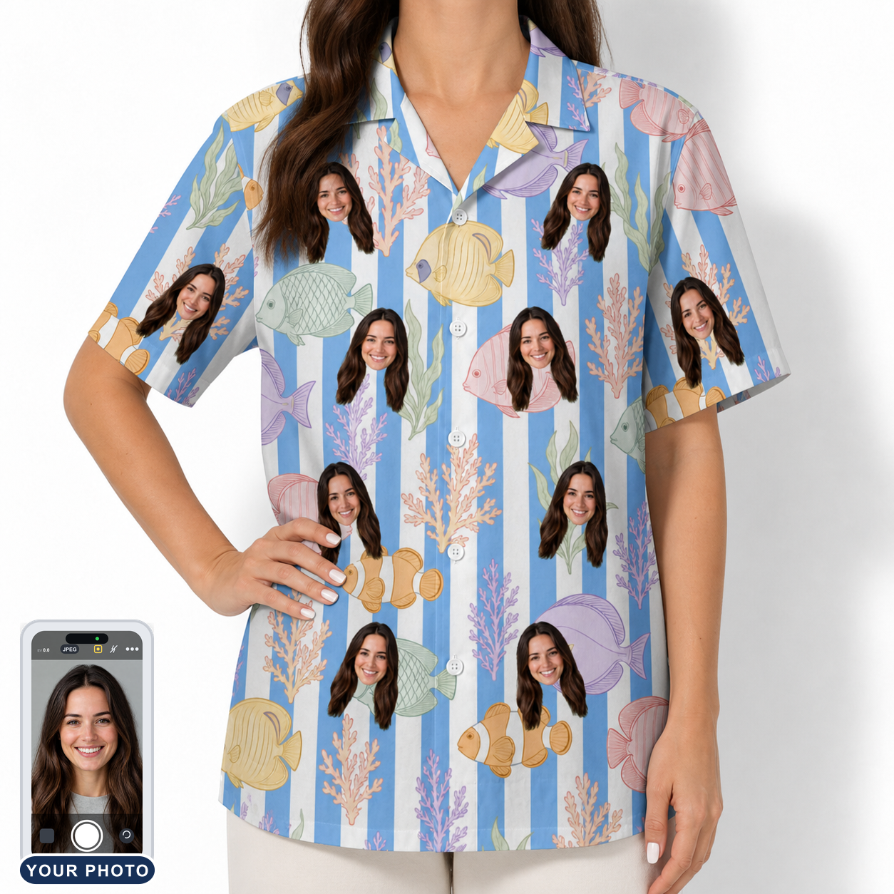 Women's Reef Rascals Custom Face Hawaiian Shirt
