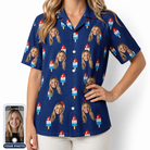 Women's Declaration Drips Custom Face Hawaiian Shirt