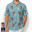 Men's Birthday Bunting Custom Face Polo Shirt