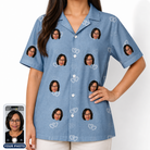 Women's Interlaced Isles Custom Face Hawaiian Shirt