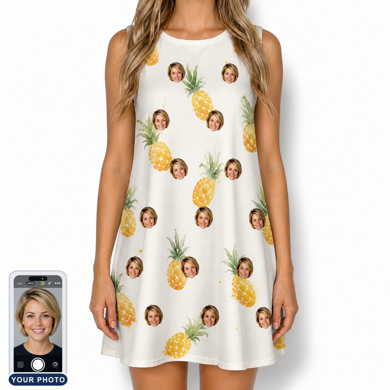Women's Prickle Picnic Custom Face Tank Dress