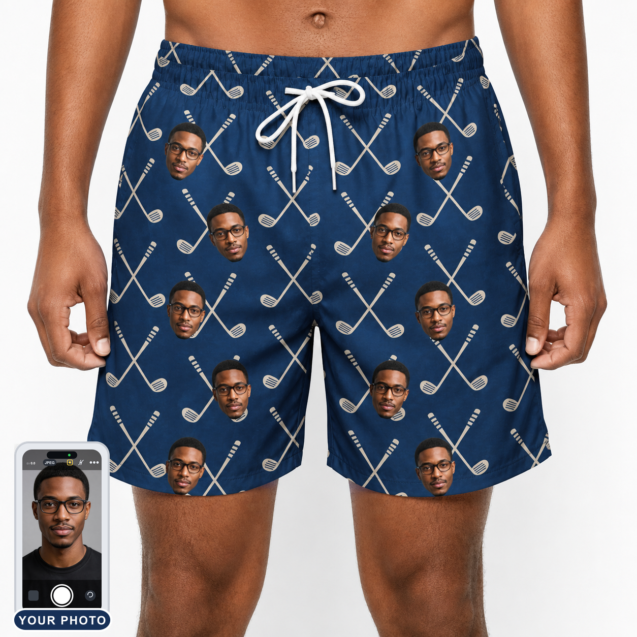 Men's Swing Crossroads Custom Face Beach Shorts