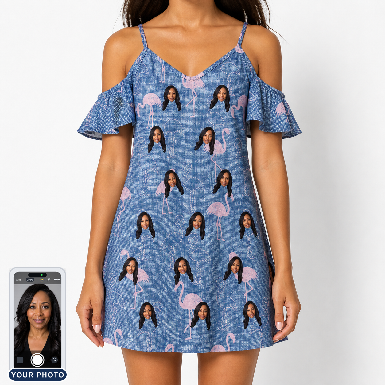 Women's Longneck Lollies Custom Face Off-Shoulder Dress