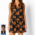Women's Frightlight Fancies Custom Face V-Neck Dress