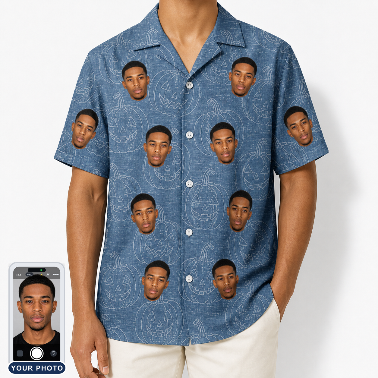 Men's Porchlight Punks Custom Face Hawaiian Shirt