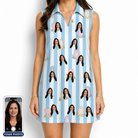 Women's Mausoleum Mirth Custom Face V-Neck Dress