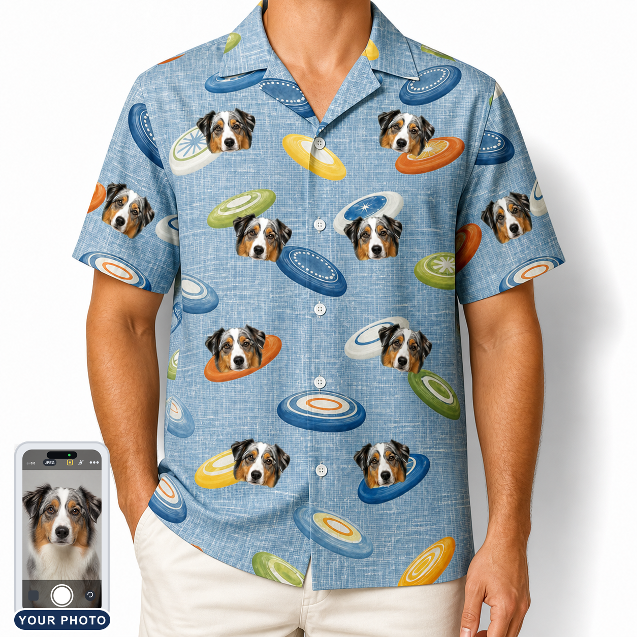 Men's Aero Barkers Custom Dog Face Hawaiian Shirt