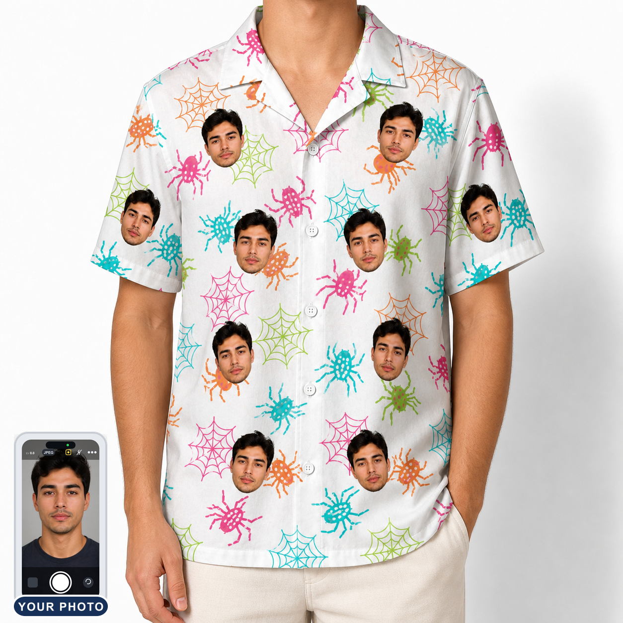 Men's Threaded Thrills Custom Face Hawaiian Shirt